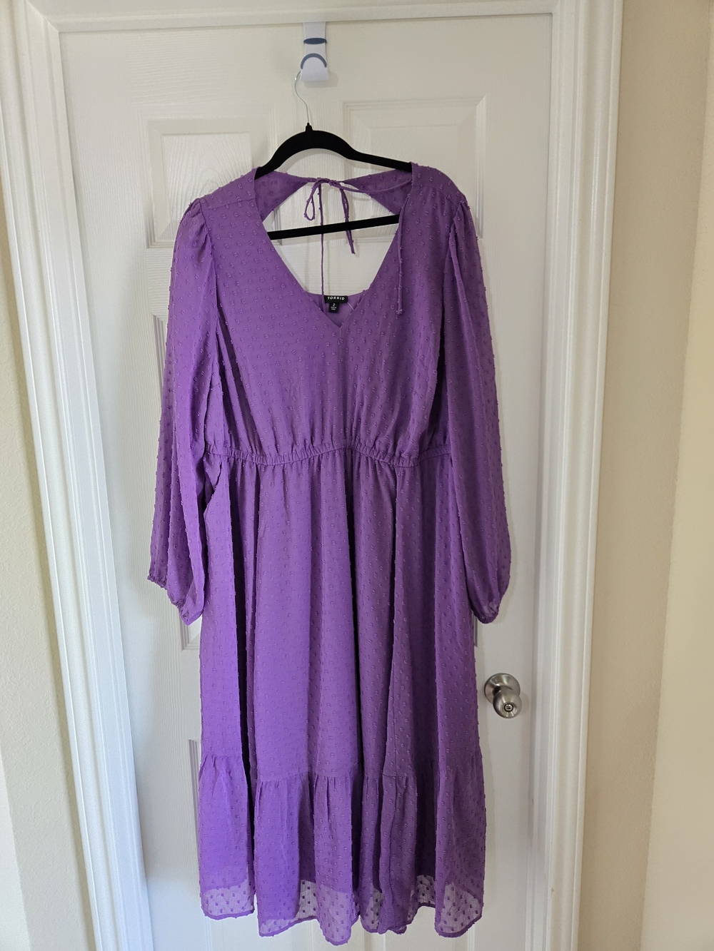 torrid Purple Long Sleeve V-Neck Maxi Dress